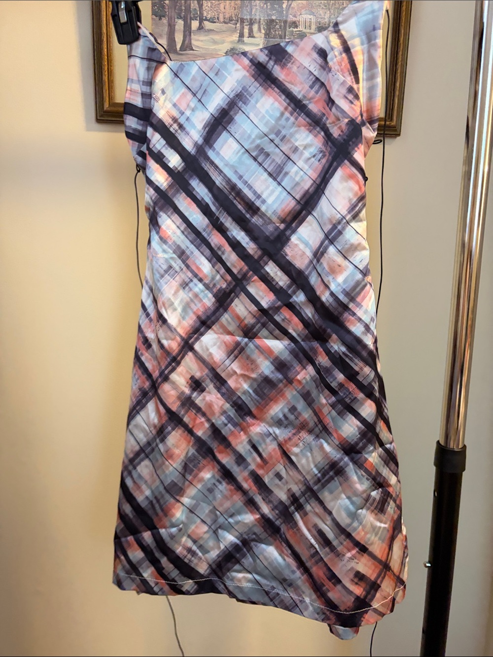 Beginning Boutique Satin Plaid Slip Dress